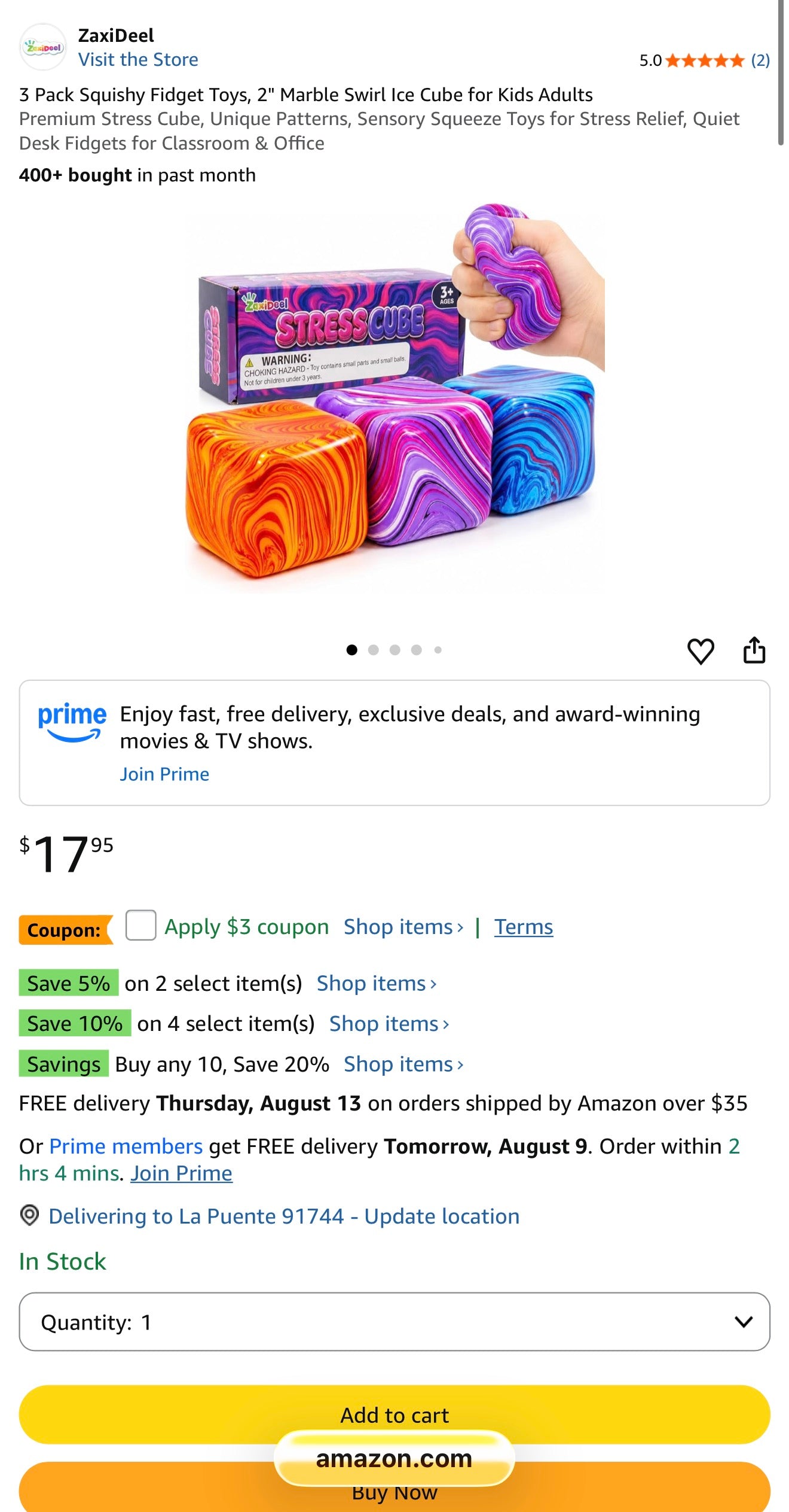 Squishy Cubes - Large - 2PCS