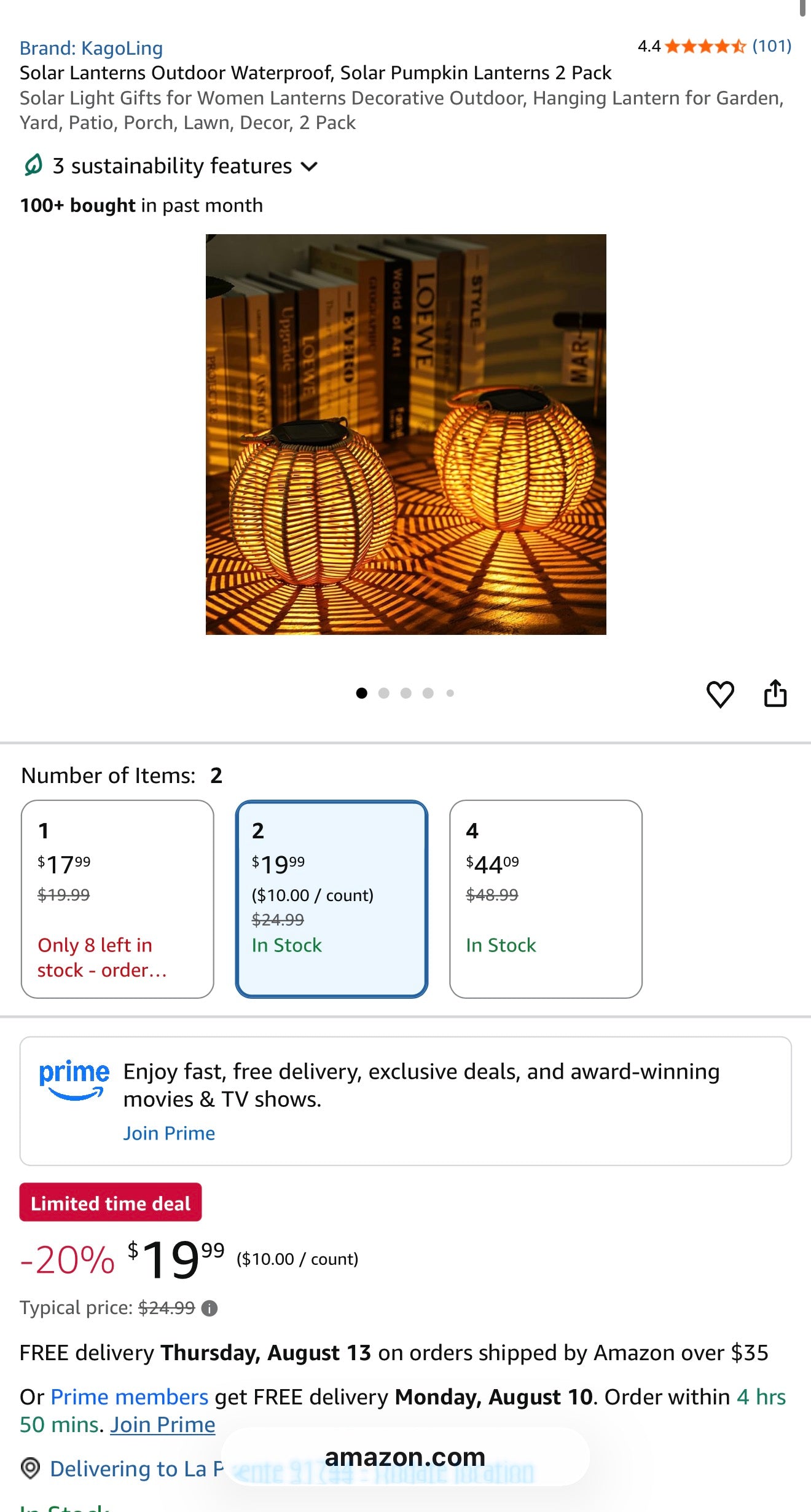 Solar Pumpkin Lantern - 2 PCS